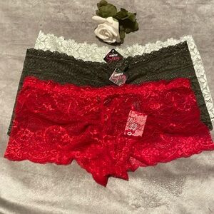 Simply Sexy 3 Pack Cheeky Lace Panties - Size L